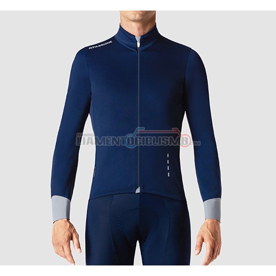 Abbigliamento Ciclismo La Passione Manica Lunga 2019 Blu Grigio